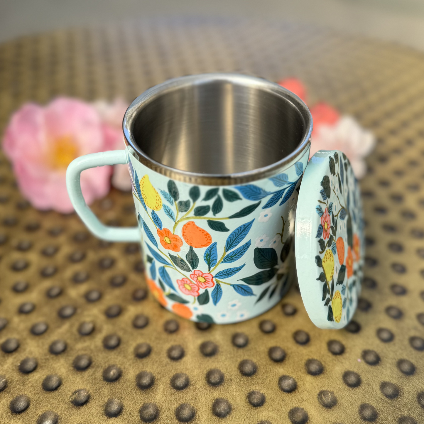 Lemon Skies - Hand Painted Double Walled Insulated Mugs